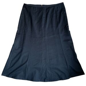 Talbots skirt A-line 8 panel wool maxi skirt black full skirt winter skirt 14